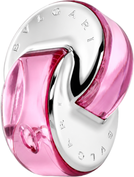 Bvlgari Omnia Pink Sapphire EDT: różowo-srebrny, błyszczący flakon o unikalnym, splecionym kształcie.