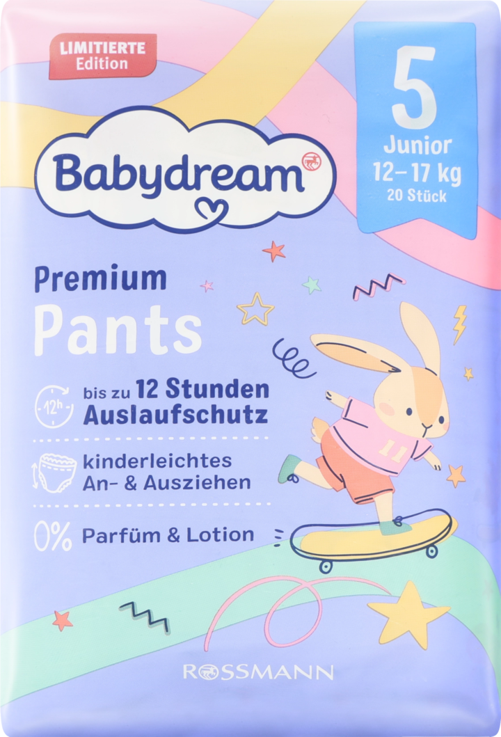 BABYDREAM, Premium, pieluchomajtki, 5 Junior, 12-17 kg, 20 szt.