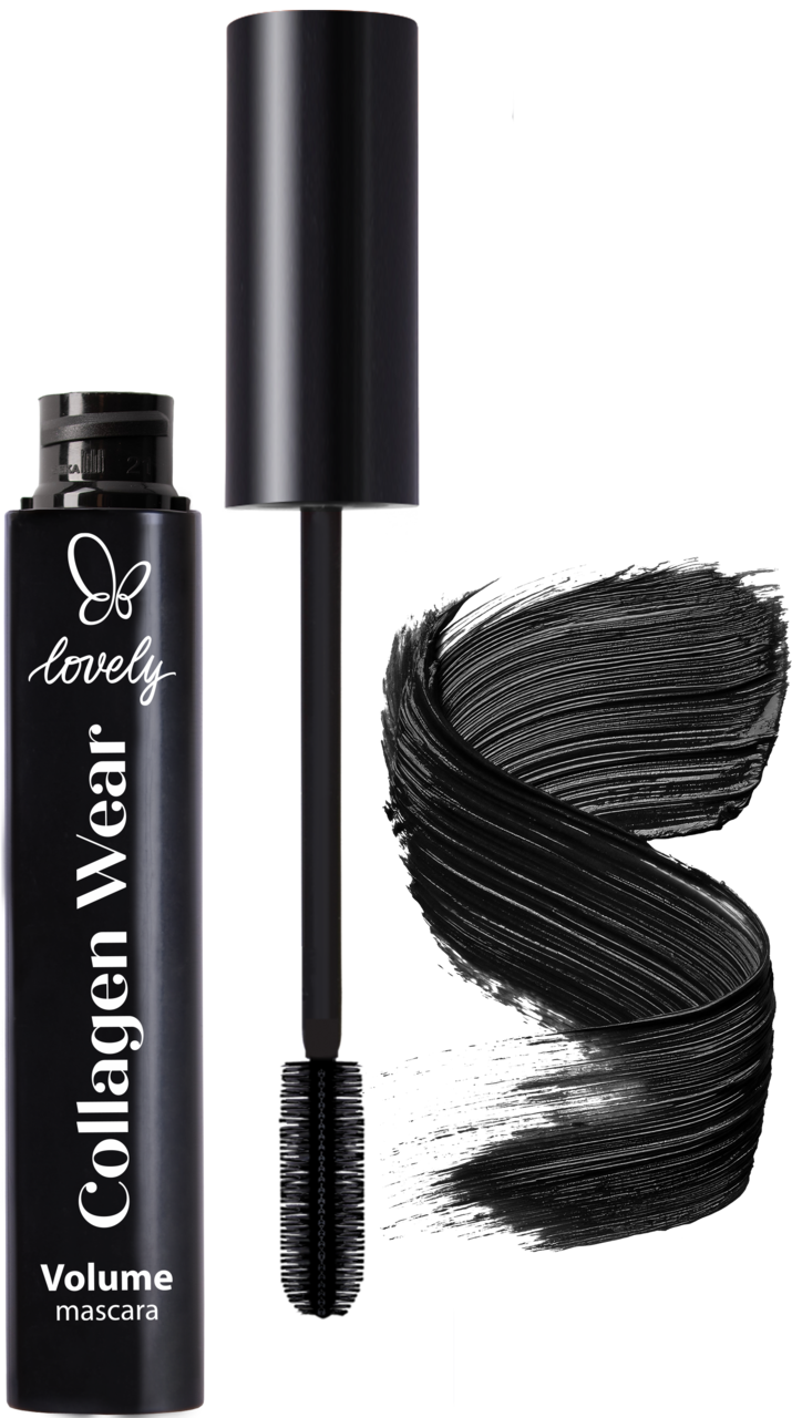 LOVELY, Collagen Wear, tusz do rzęs, pogrubiający, wydłużający, Czarny, 8 g