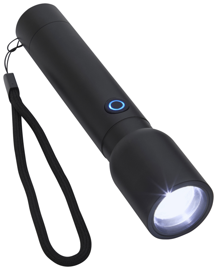 IDEENWELT, latarka LED, aluminiowa, Czarna, 1 szt.