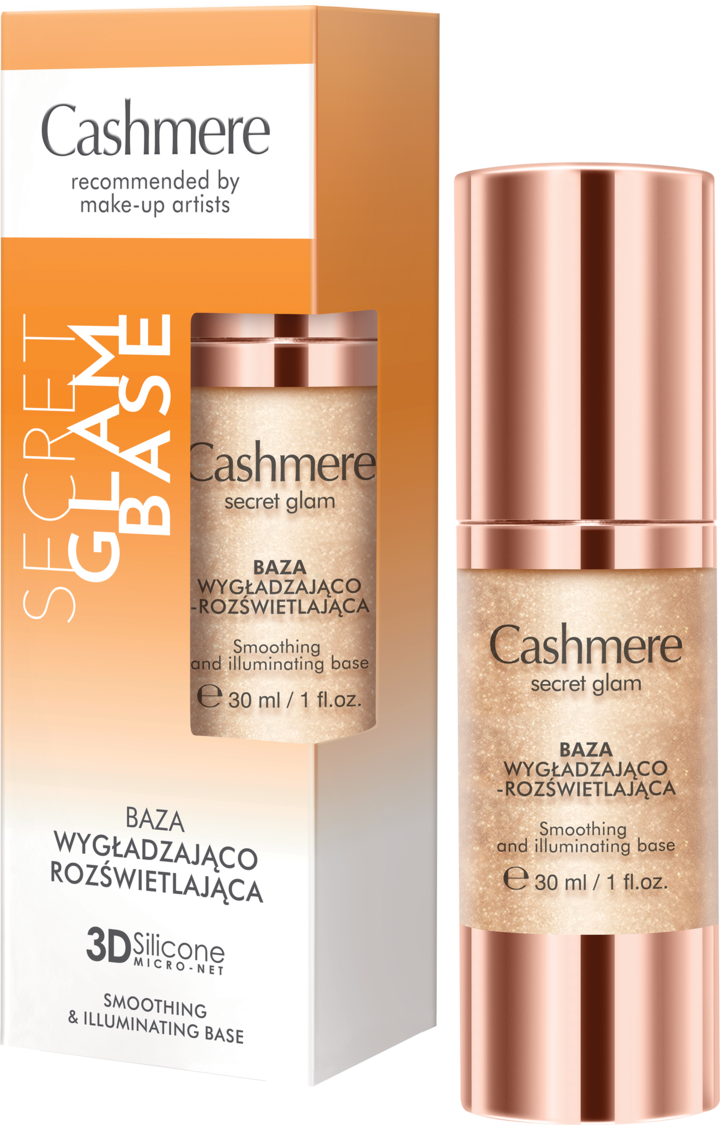 CASHMERE, Secret Glam, baza pod makijaż, kaszmirowa, wygładzająco-rozświetlająca, 30 ml