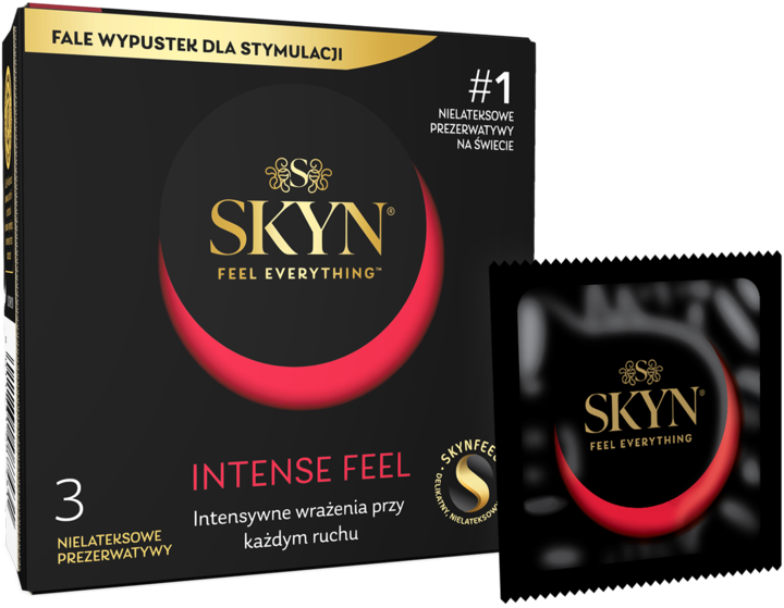 SKYN, Intense Feel , prezerwatywy nielateksowe, z wypustkami, 3 szt