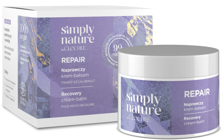 CLOCHEE, Simply Nature Repair, krem-balsam do twarzy, naprawczy, 50 ml
