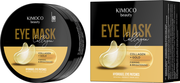 KIMOCO, Beauty Collagen, płatki pod oczy z kolagenem i złotem, ujędrniająco-rozświetlające, 60 szt.