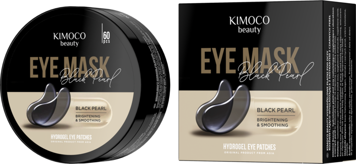 KIMOCO, Beauty, płatki pod oczy z ekstraktem z czarnych pereł, hydrożelowe, rozświetlająco-wygładzające, 60 szt.