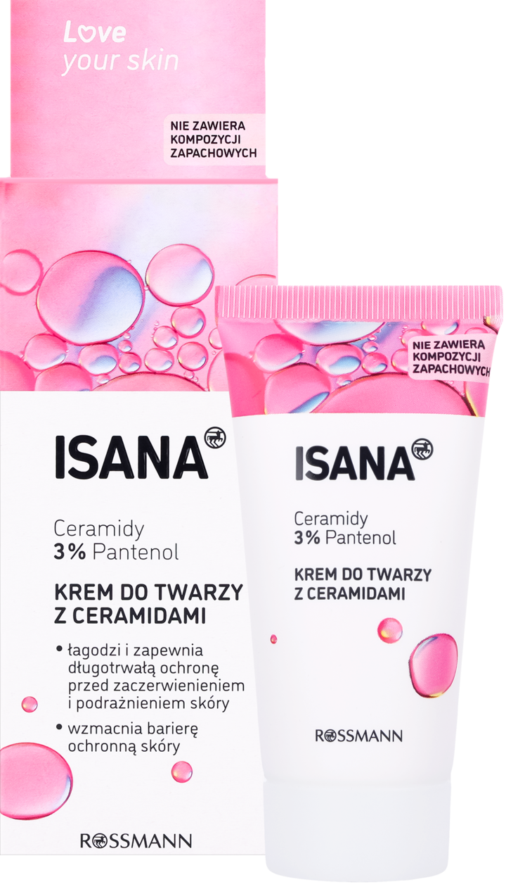 ISANA, Love Your Skin, krem do twarzy z Ceramidami, 50 ml