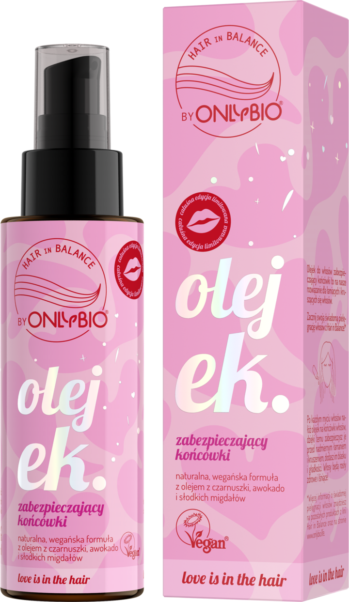 ONLYBIO, Hair in Balance , olejek do włosów, zabezpieczający końcówki