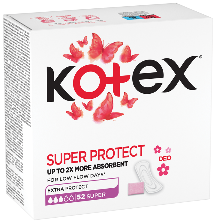 KOTEX, Super Protect, wkładki higieniczne, 52 szt.