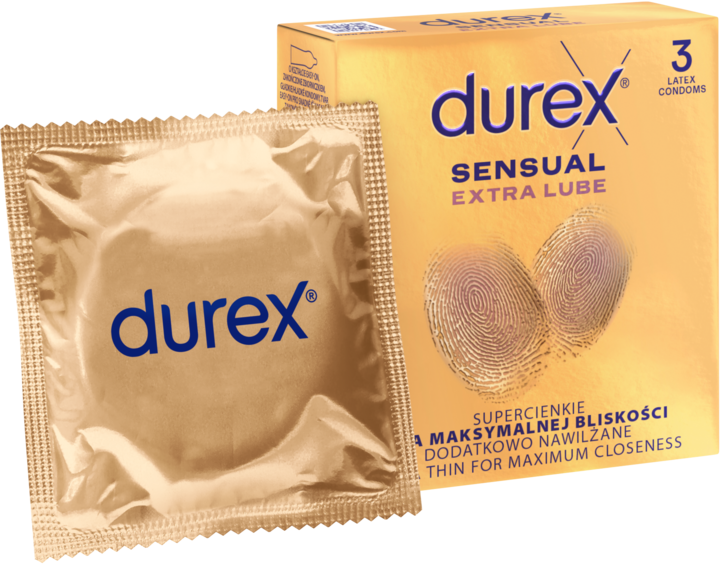 DUREX, Sensual Extra Lube, prezerwatywy, supercienkie, dodatkowo nawilżane, 3 szt.