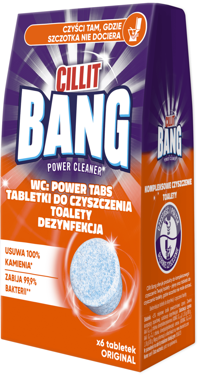CILLIT BANG, Power Cleaner Dezynfekcja, tabletki do czyszczenia toalety, 6 szt.