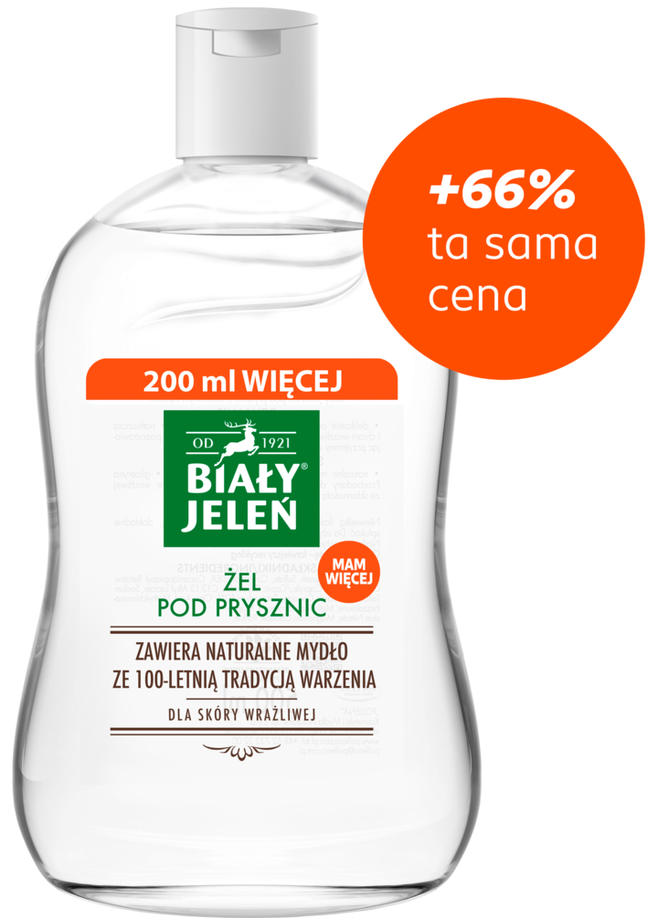 BIAŁY JELEŃ, żel pod prysznic z naturalnym mydłem, 500 ml