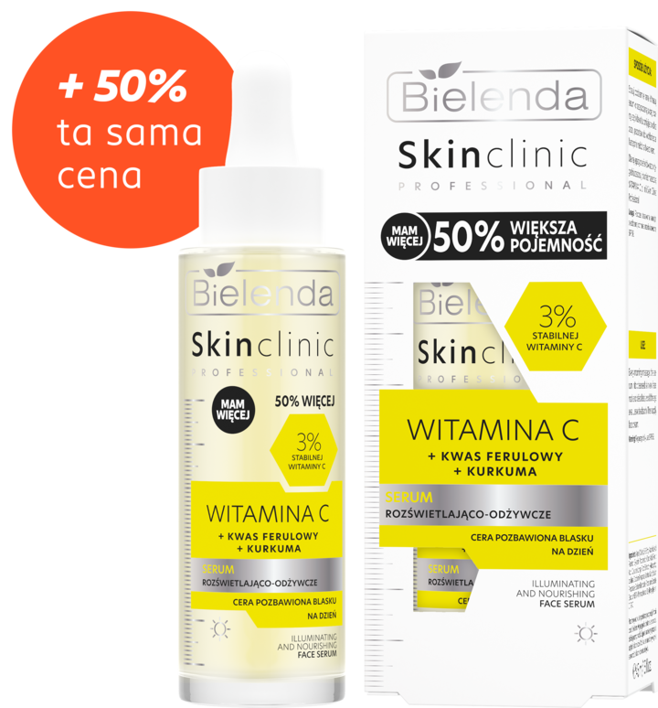 BIELENDA, Skin Clinic Professional Witamina C, serum do twarzy, rozświetlająco-odżywcze, na dzień, 45 ml