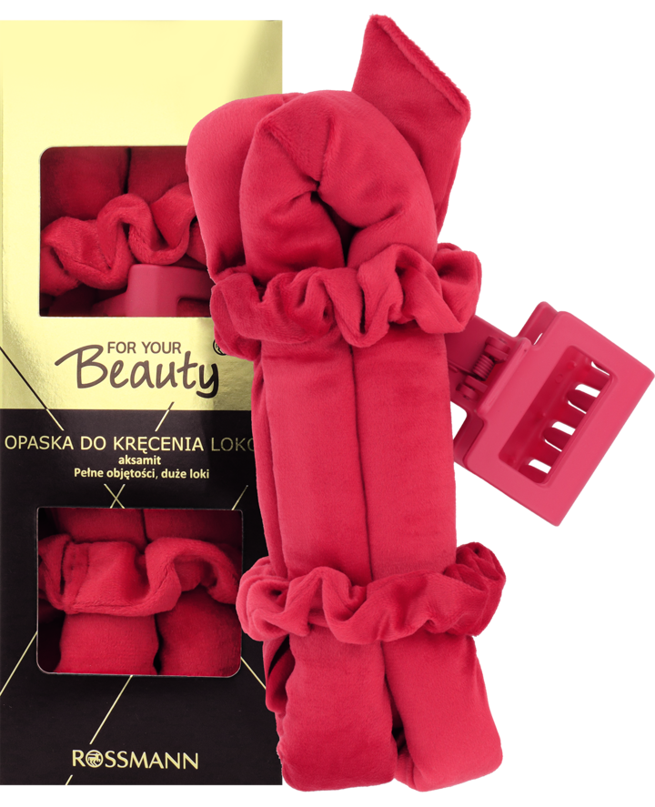 FOR YOUR BEAUTY, opaska do kręcenia loków, aksamitna, różne kolory, 1 szt.