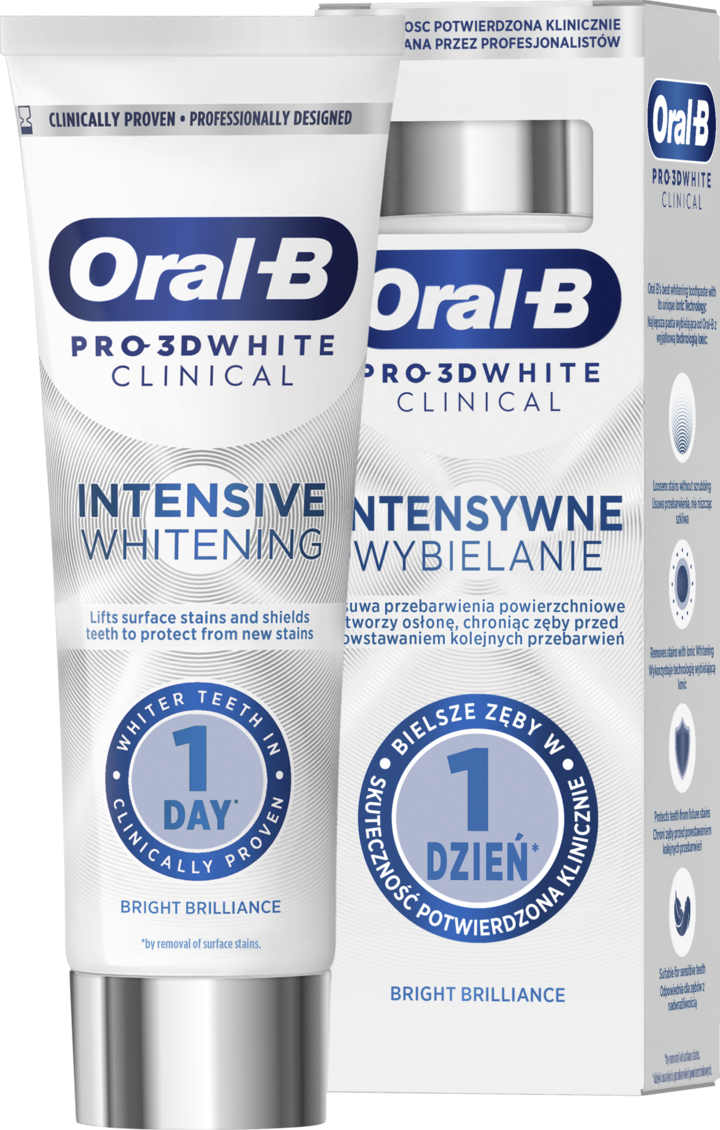 ORAL-B, Pro 3D White, pasta do zębów,  wybielająca, Bright Brilliance, 75 ml