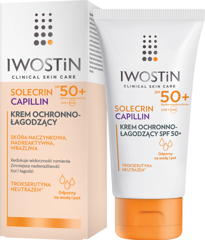 Iwostin, Solecrin Capillin, krem do twarzy, ochronno-łagodzący, SPF 50 ...