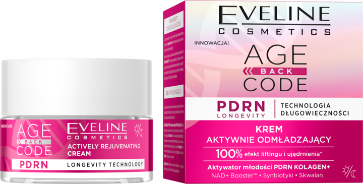 EVELINE COSMETICS, Age Back Code, krem do twarzy, aktywnie odmładzający, na dzień i na noc, 50 ml