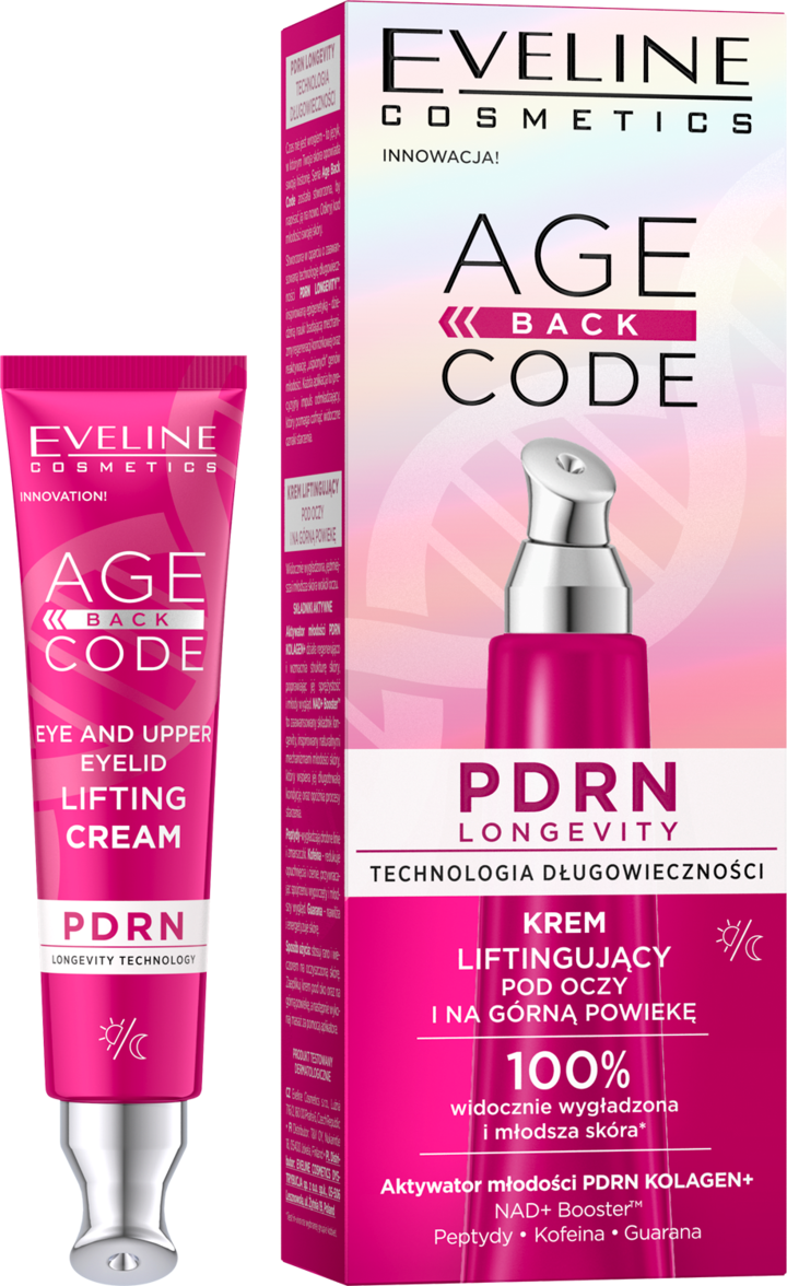 EVELINE COSMETICS, Age Back Code, krem pod oczy i na górną powiekę, liftingujący,, 15 ml