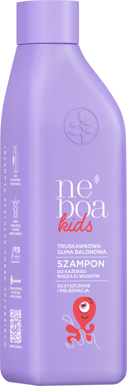 NEBOA, Kids, szampon do włosów, każdego rodzaju, oczyszczenie i pielęgnacja, Truskawkowa Guma Balonowa, 300 ml
