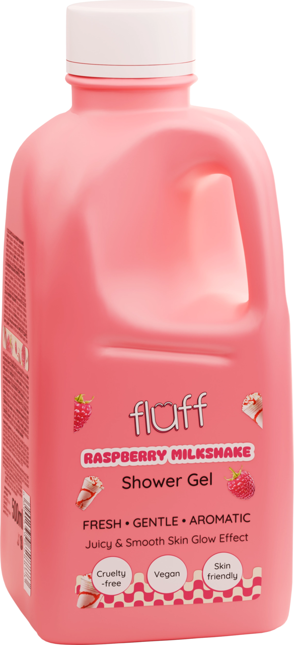 Fluff, żel do mycia ciała, Raspberry Milkshake, 500 ml | Drogeria ...