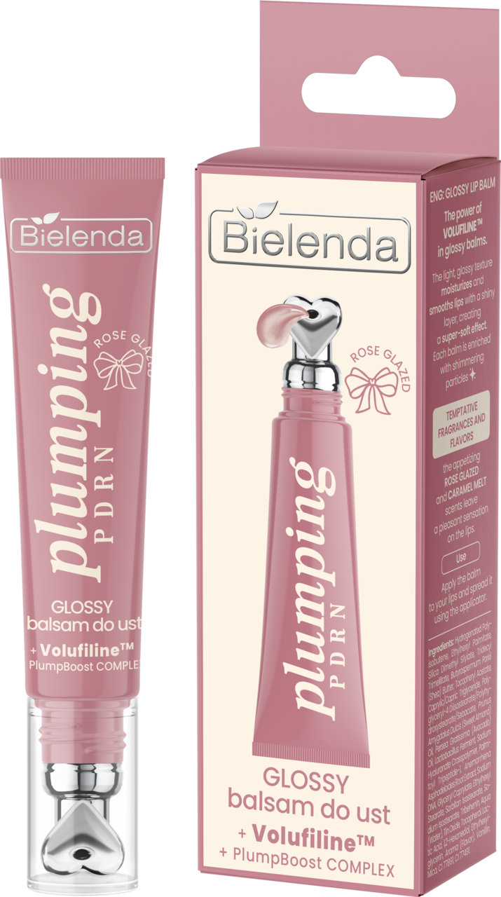 BIELENDA, Plumping PDRN Glossy, balsam do ust, nawilżający, Rose Glazed, 10 g