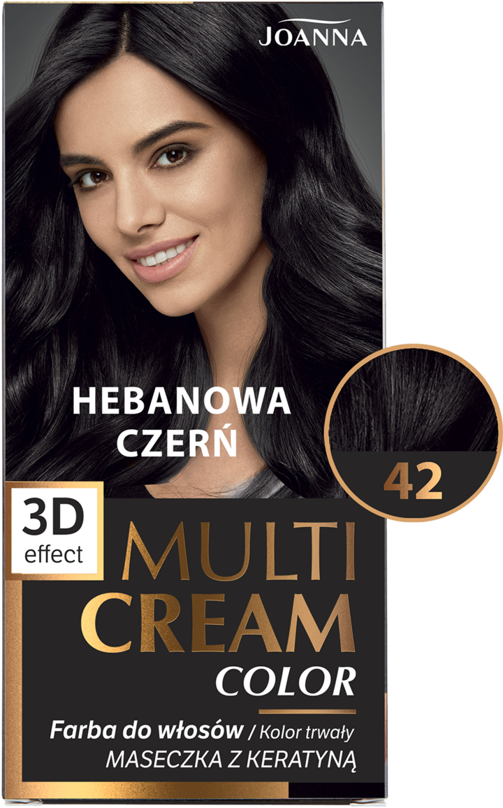 JOANNA, Multi Cream Color, farba do włosów, nr 42 Hebanowa Czerń, 1 szt.