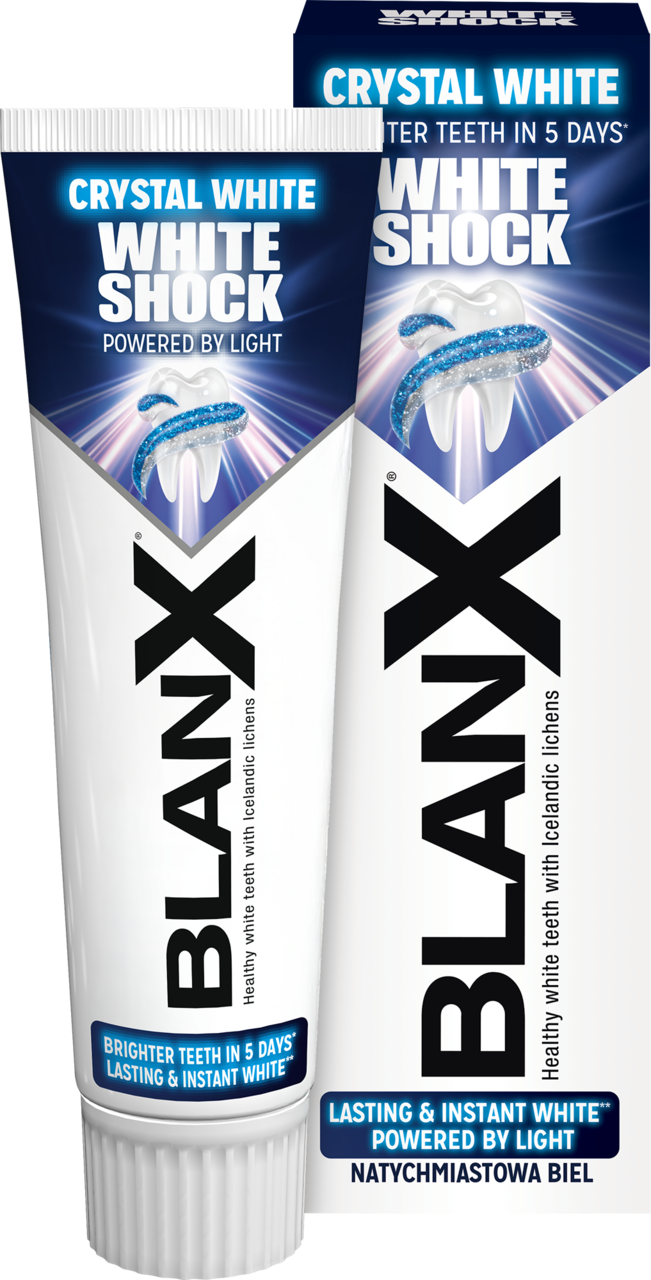 BLANX, White Shock, pasta do zębów, wybielająca, reagująca na światło, 75 ml