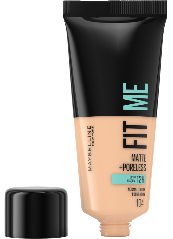 MAYBELLINE NEW YORK, Fit Me Matte + Poreless, podkład do twarzy, matujący, nr 105 Natural Ivory, 30 ml