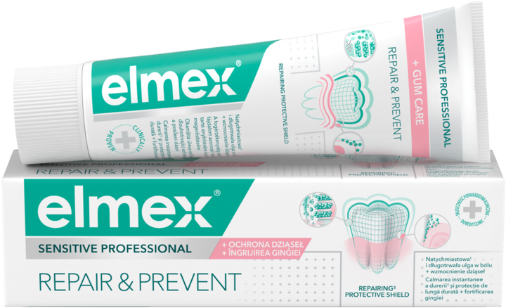 ELMEX, Sensitive Professional Repair & Prevent, pasta do zębów na nadwrażliwość + ochrona dziąseł, terapeutyczna, 75 ml