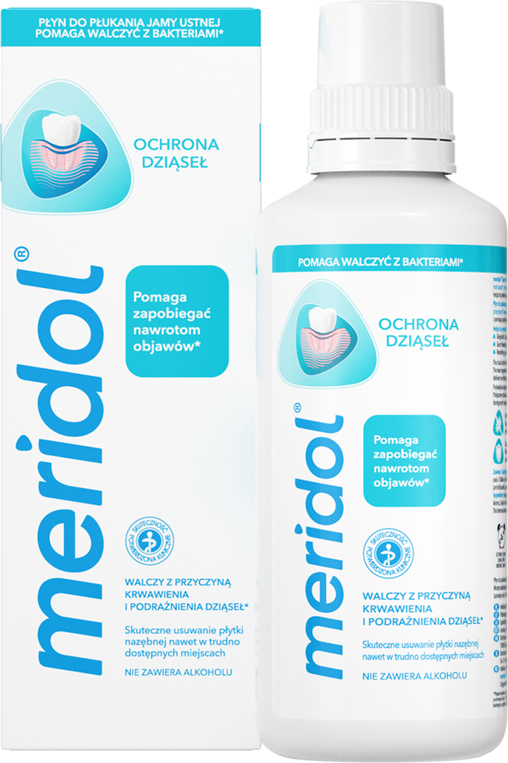 MERIDOL, płyn do płukania jamy ustnej, walczy z przyczyną krwawienia i podrażnienia dziąseł, 400 ml