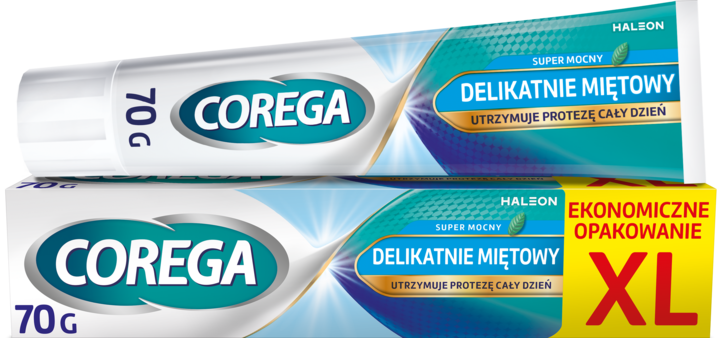 COREGA, krem mocujący do protez zębowych, delikatnie Miętowy, 70 g