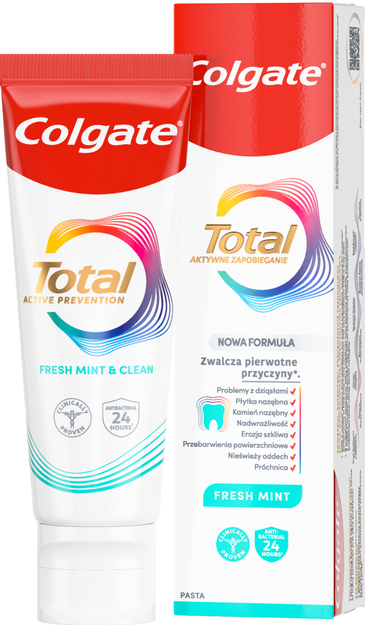 COLGATE, Total, pasta do zębów, multiochronna z fluorem Fresh Mint, 75 ml