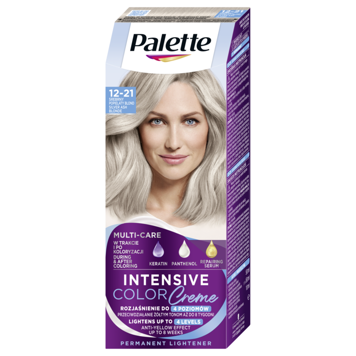 PALETTE, Intensive Color Creme, farba do włosów, trwała, nr 12-21 Srebrny Popielaty Blond, 1 szt.