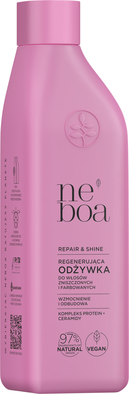 NEBOA, Repair & Shine, odżywka do włosów, regenerująca, włosy zniszczone i farbowane, naturalna, 300 ml