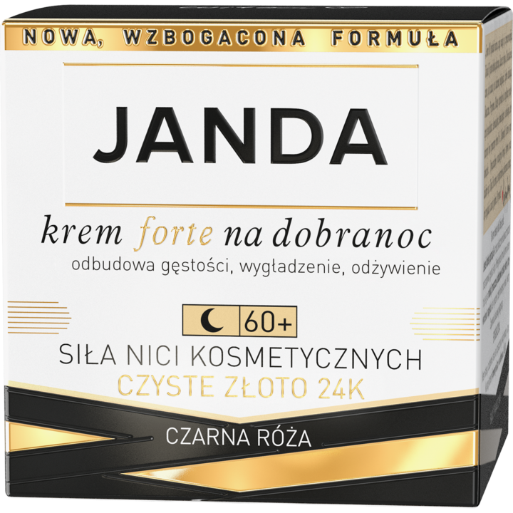 JANDA, Siła Nici Kosmetycznych, krem do twarzy, redukujący zmarszczki, forte, Czarna Róża, 60+, na noc, 50 ml