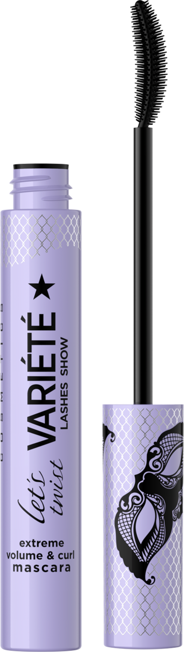 EVELINE COSMETICS, Variété Let's Twist, tusz do rzęs, podkręcający, pogrubiający, Black, 10 ml