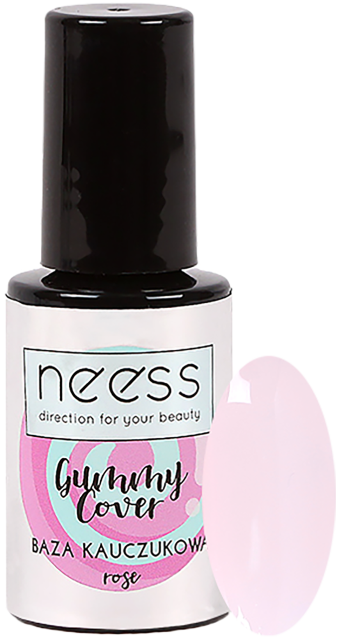 NEESS, baza kauczukowa, różowa, Rose, 4 ml