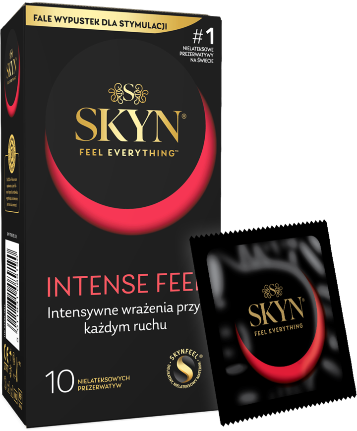 SKYN, Intense Feel, prezerwatywy nielateksowe, z wypustkami, 10 szt.