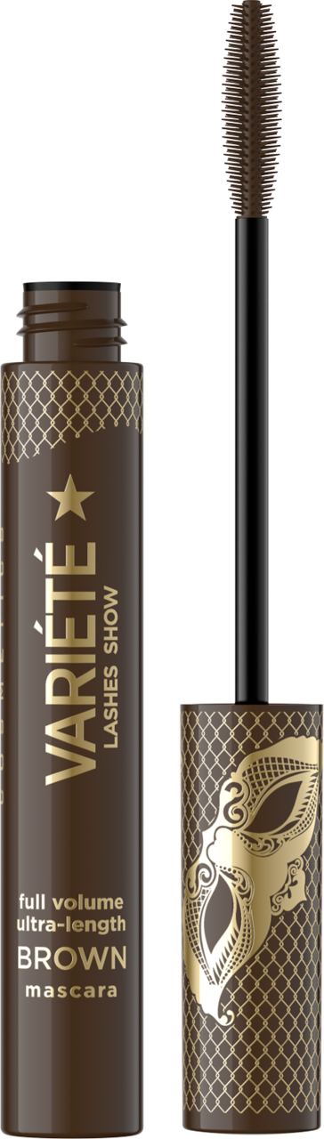 EVELINE COSMETICS, Variété Lashes Show, tusz do rzęs pogrubiająco-wygładzający, Brązowy, 10 ml