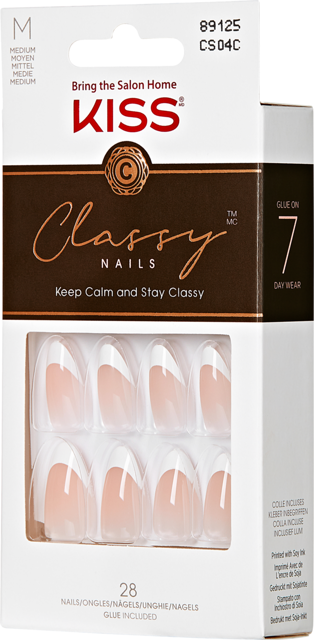 KISS, Classy Nails , sztuczne paznokcie +klej, CS04, zestaw, 1 szt