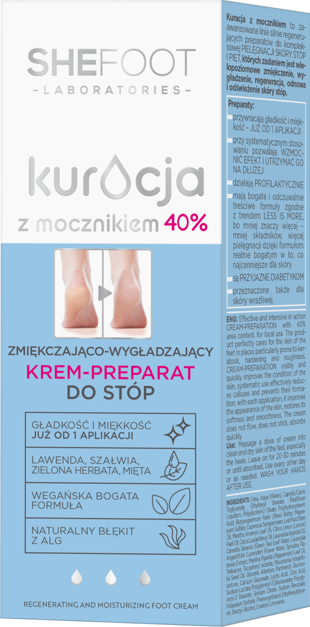 SHEFOOT LABORATORIES, krem-preparat do stóp, kuracja z