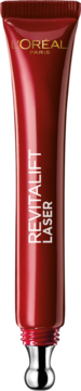 L'Oréal Paris Revitalift Laser krem przeciwzmarszczkowy pod oczy w czerwonej tubce z aplikatorem.