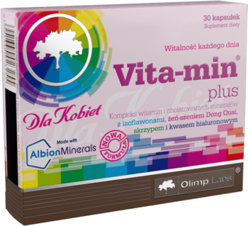 OLIMP LABS Vita-min Plus,kapsułki, kompleks witamin i chelatowanych minerałów, dla kobiet,kompozycja-2