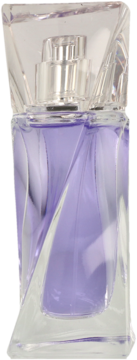 Lancome Hypnose woda perfumowana w szklanej butelce o skręconym kształcie, z fioletowym płynem, widok z przodu.