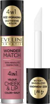 EVELINE COSMETICS Wonder Match ,róż do policzków i pomadka,  4w1, nr 04;,kompozycja-2