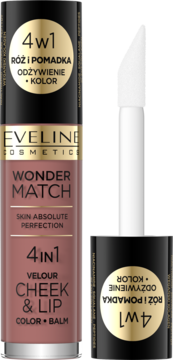 EVELINE COSMETICS Wonder Match ,róż do policzków i pomadka,  4w1, nr 05;,kompozycja-2