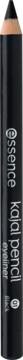 Essence Kajal Pencil Eyeliner 01 black, zbliżenie pionowo, czarny korpus, beżowa końcówka.