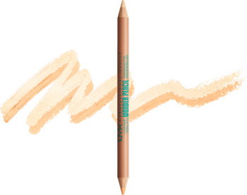 NYX Wonder Pencil w odcieniu nude, dwustronny ołówek korygujący i rozświetlający z testowymi smugami.