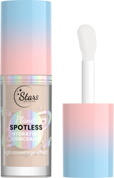 Korektor Stars Planet Spotless Hydrating Concealer w butelce z różowo-niebieskim gradientem, widok otwarty.