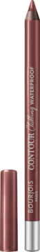 Bourjois Contour Clubbing Waterproof, brązowo-różowa kredka do oczu z odsłoniętą końcówką, widok z przodu.