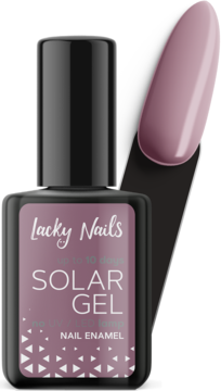 Lacky Nails Solar Gel lakier do paznokci nr 25 provanse w butelce z widocznym błyszczącym wzornikiem. Bez lampy UV.